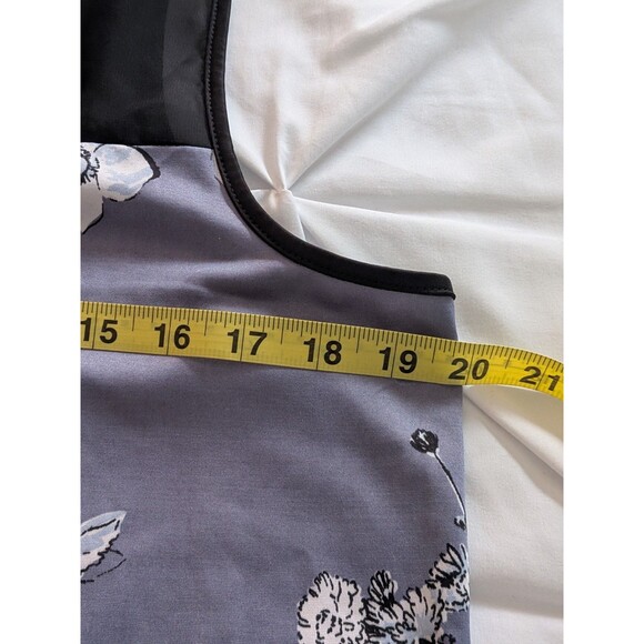 Maurices Top Womens L Floral Lace Split Neck Sleeveless Blue Black Tank Romantic - Picture 10 of 11